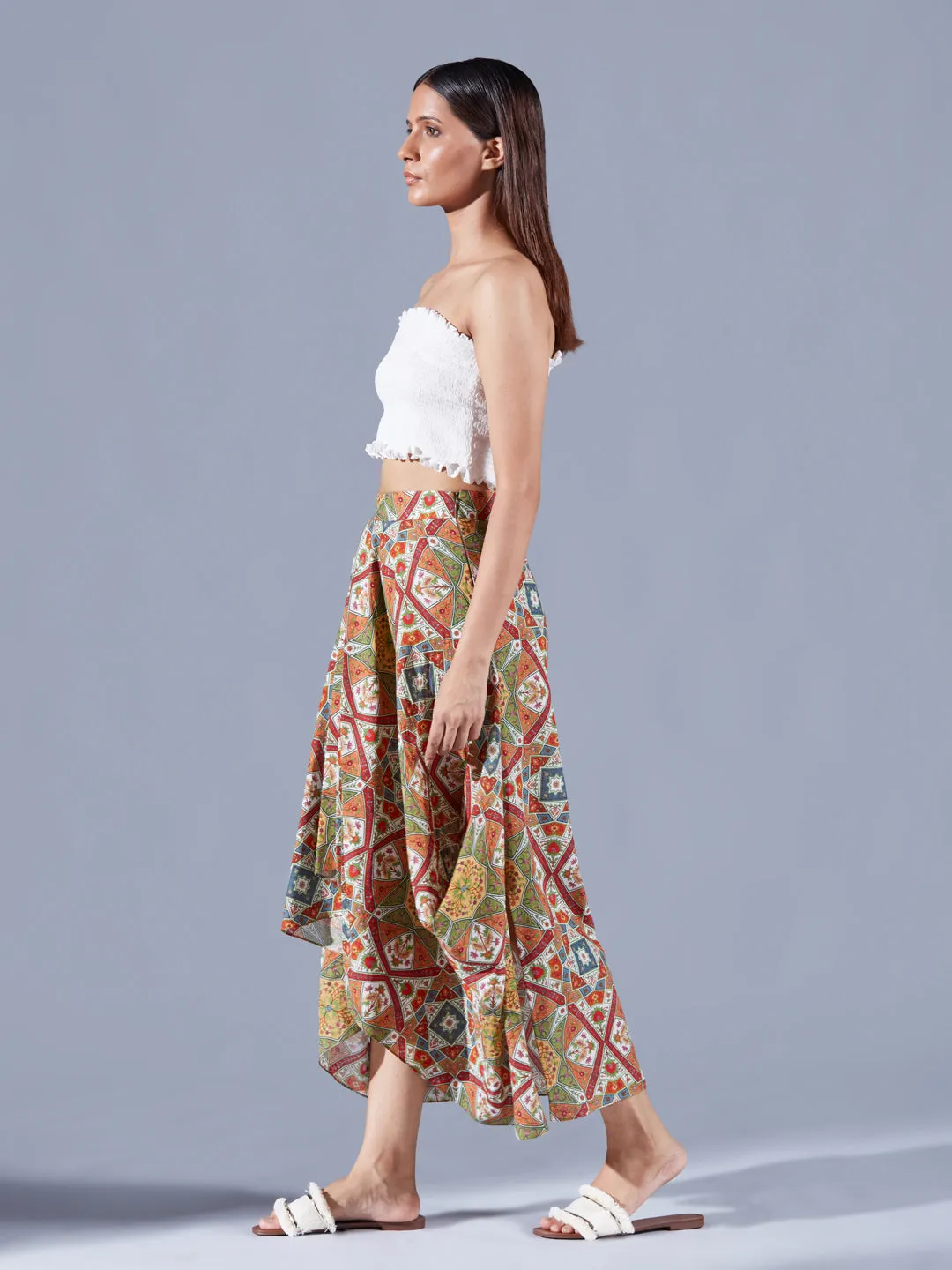 DRAPED EIRENE ASYMMETRIC SKIRT SET