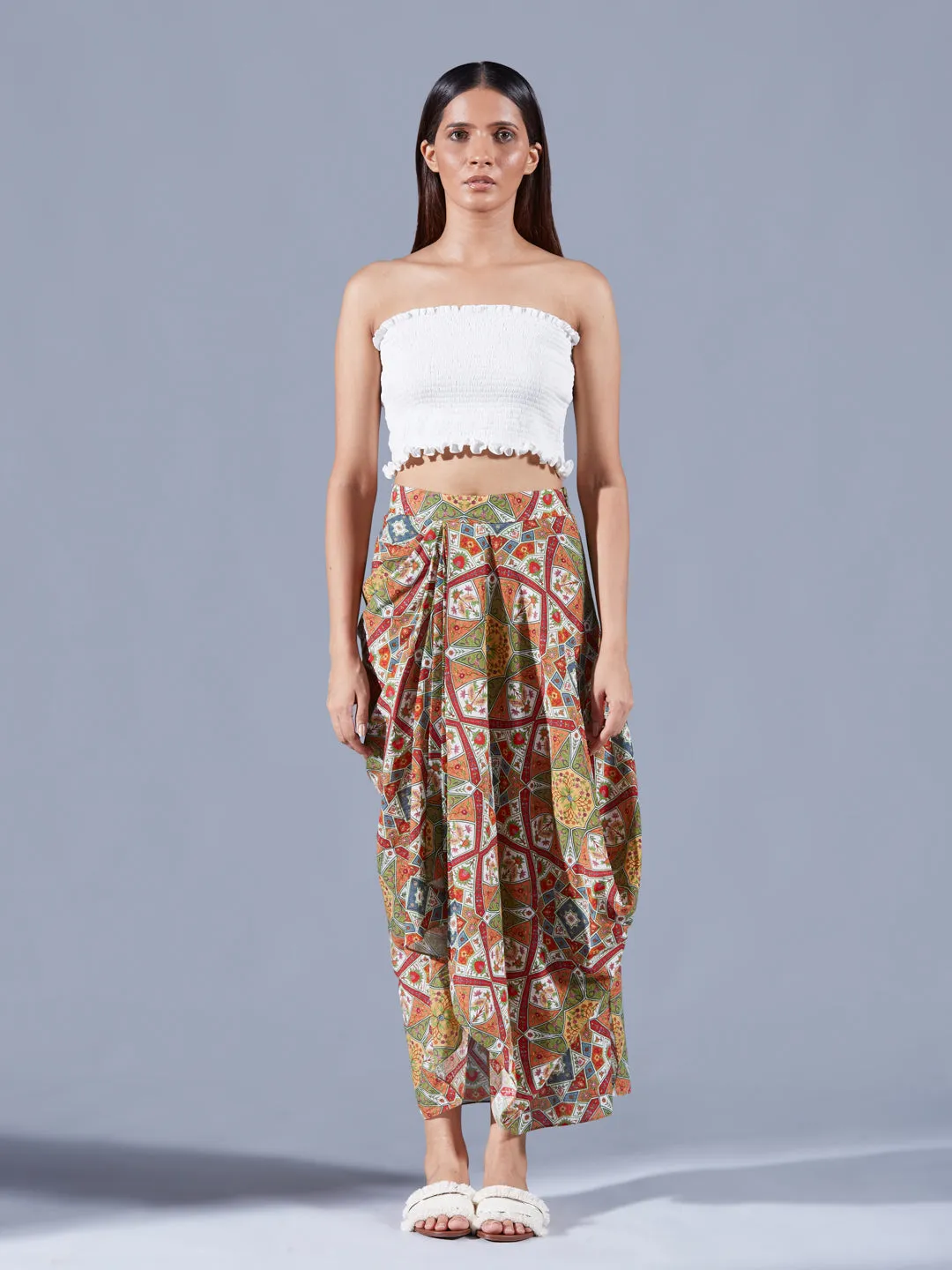 DRAPED EIRENE ASYMMETRIC SKIRT SET