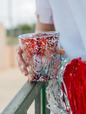 Gameday Glitter Acrylic Tumbler | Red   Black