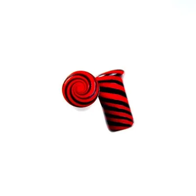 Glass Plugs - Red   Black Twist