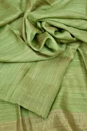 Green Color Metalic Matka Silk Saree