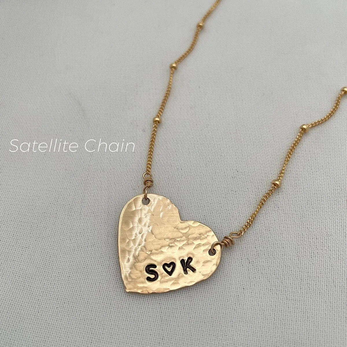 Hammered Personalized Heart Necklace