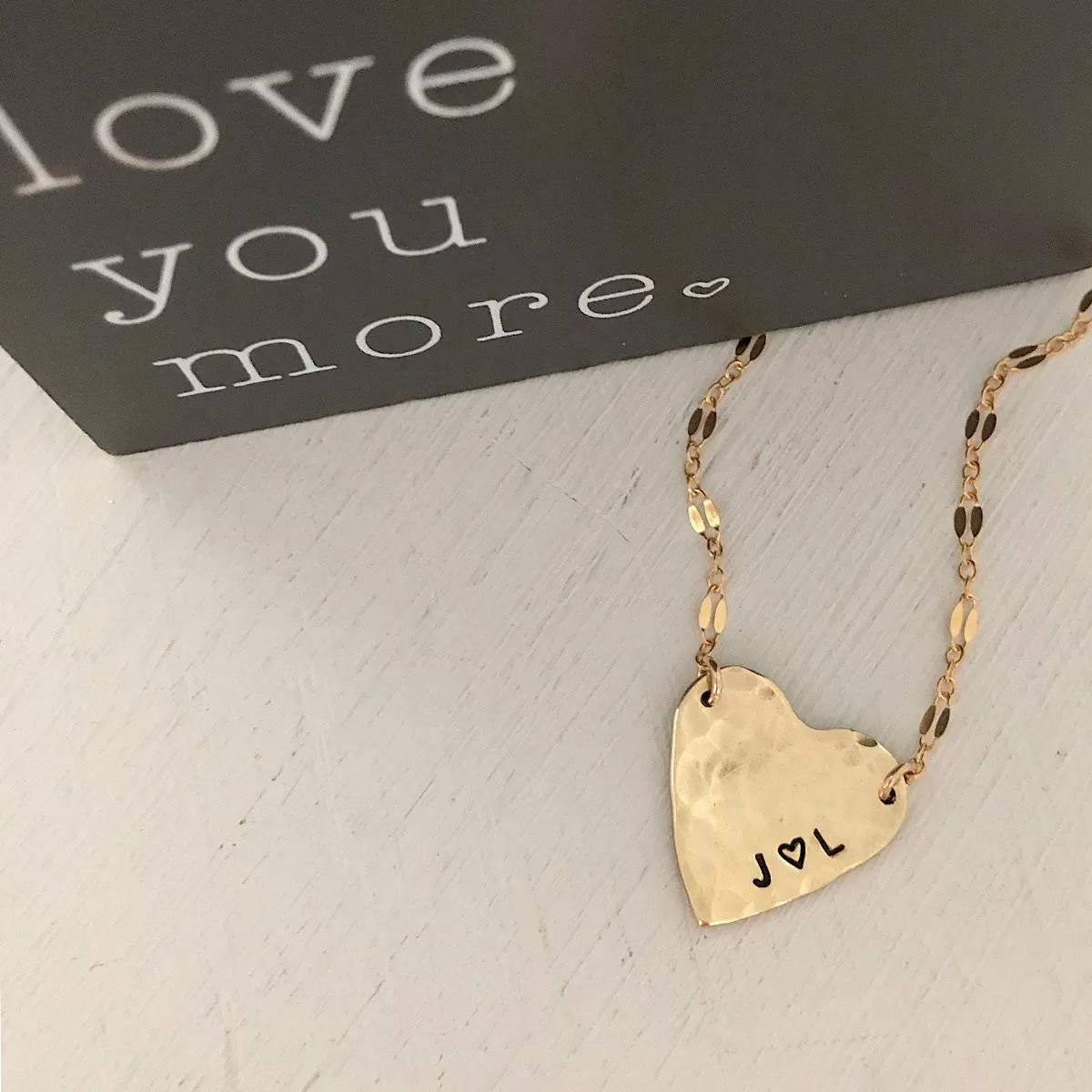 Hammered Personalized Heart Necklace