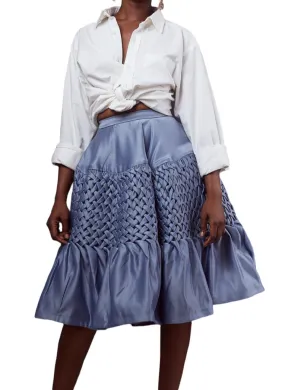 Hand-Smocked Midriff Flare Skirt