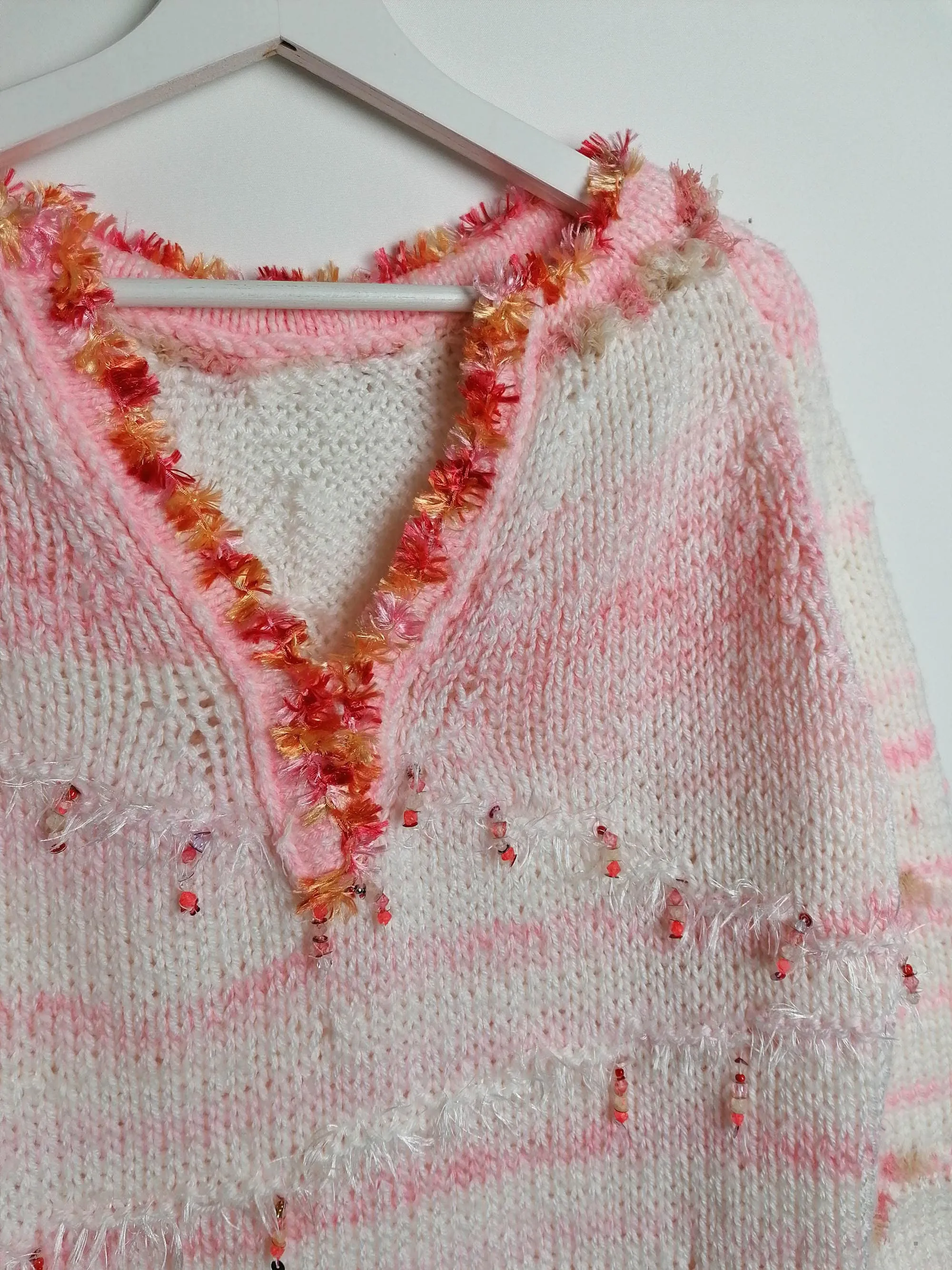 Handmade Fluffy Cotton Candy Sweater - size M-L