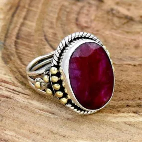 Handmade Red Ruby Ring