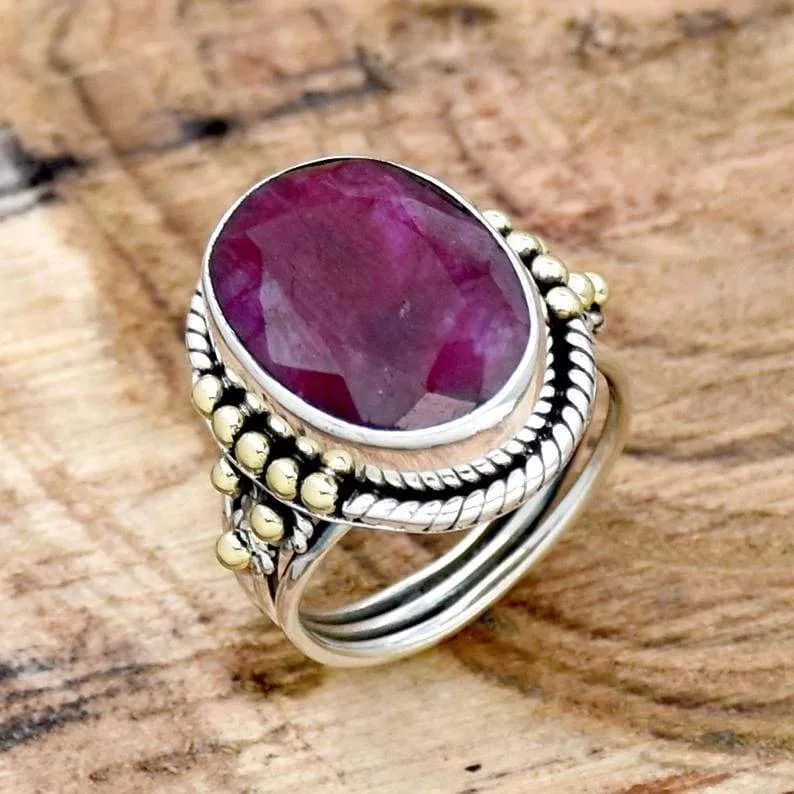 Handmade Red Ruby Ring