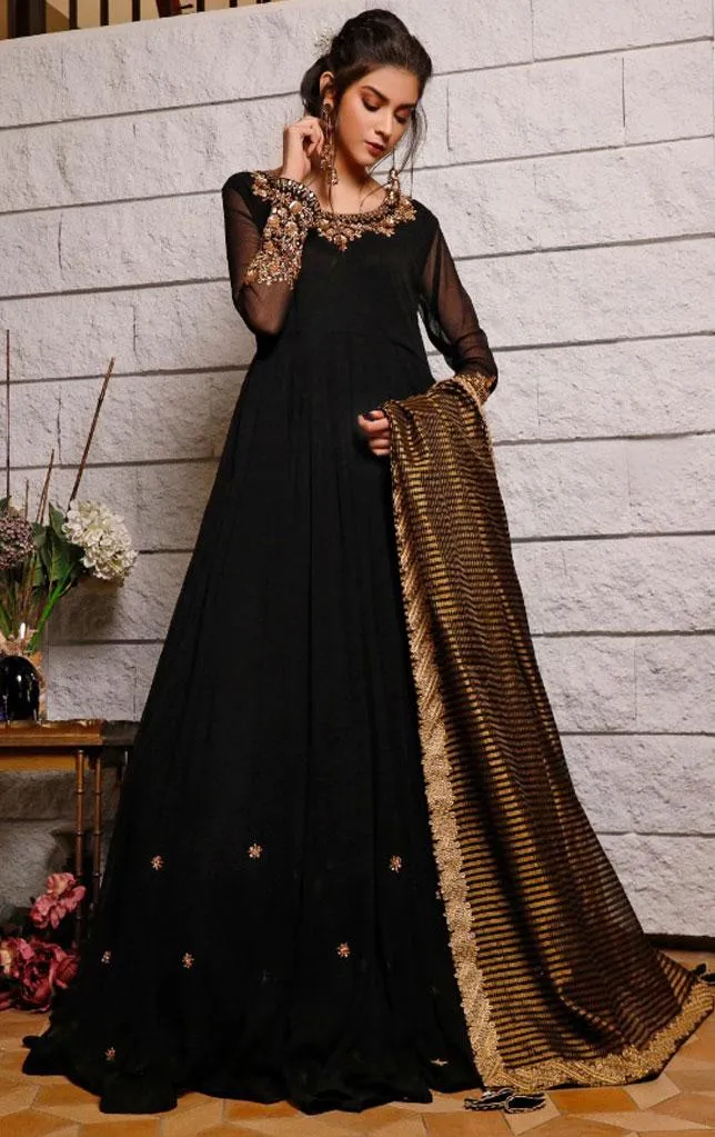 Handwork Embroidered Chiffon Long Maxi | WC1920 | M2019103