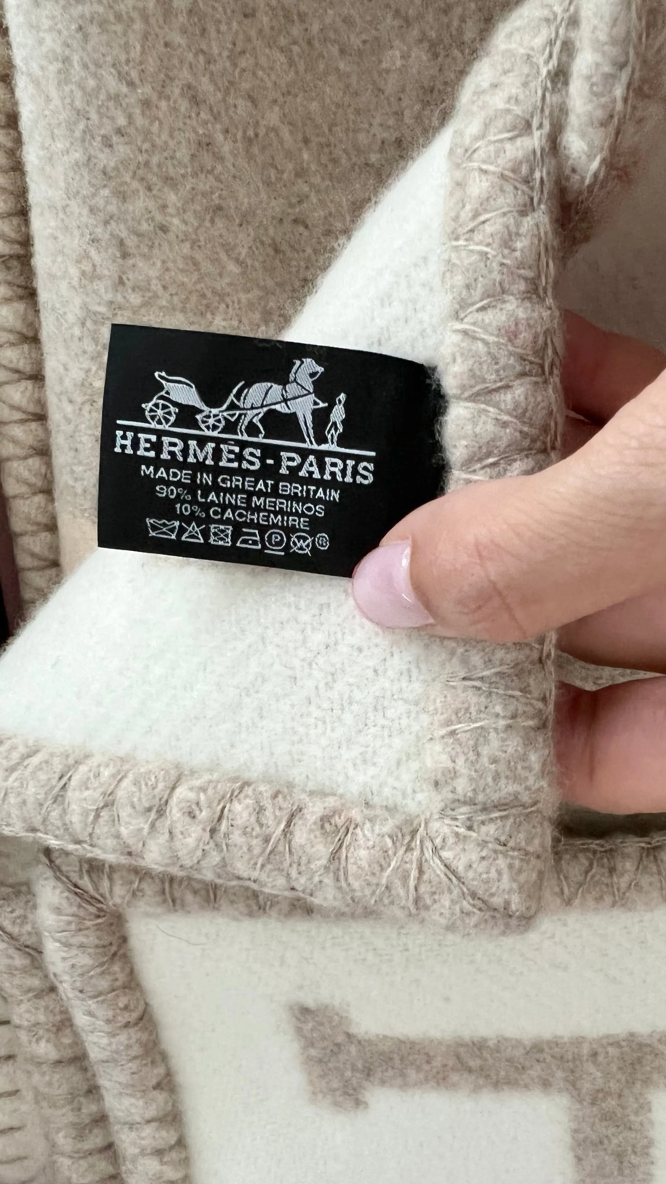 Hermes Coco Camomille Wool & Cashmere Avalon Throw Blanket