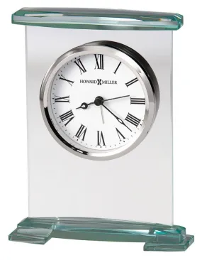 Howard Miller Augustine Beveled Glass Alarm Clock - White Dial - Silver Accents