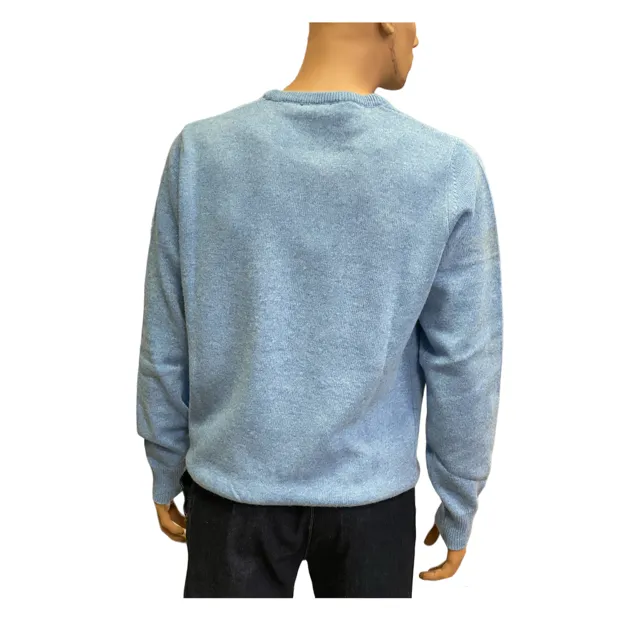 Italian Stories Men's crew neck sweater light blue grass