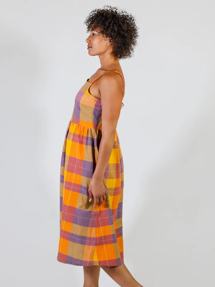 Ivy Midi Dress - Sunset Plaid