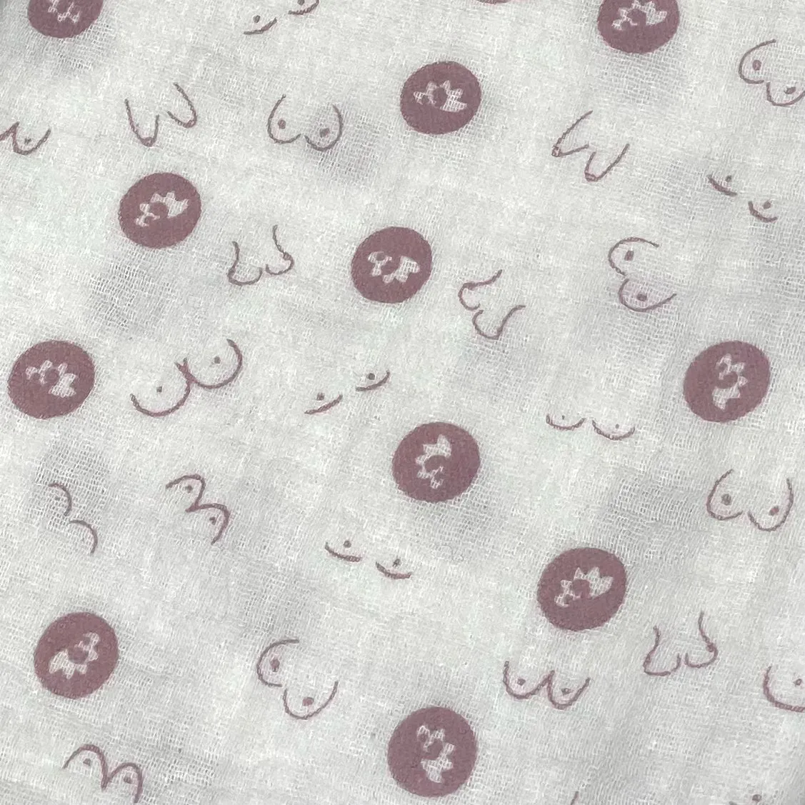 Juno Jack's Boobie Print Original Muslin - 100% Organic Cotton