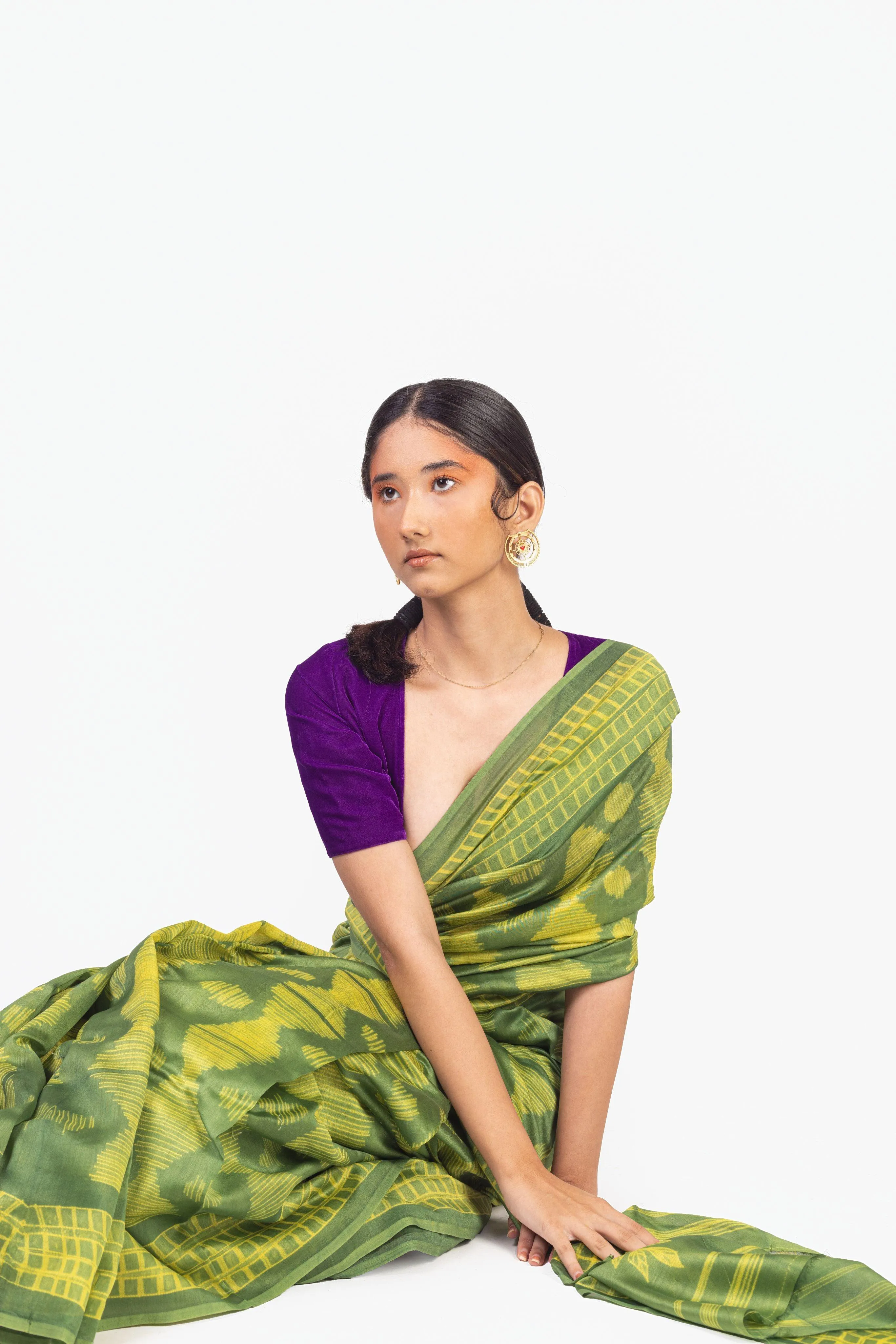 Kaisori Inayaat light green Shibori print saree