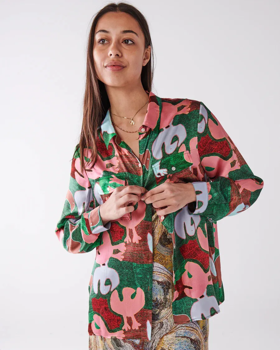 Kip & Co X Ernabella LADIES | Tjulpu Kulunypa Silk Shirt