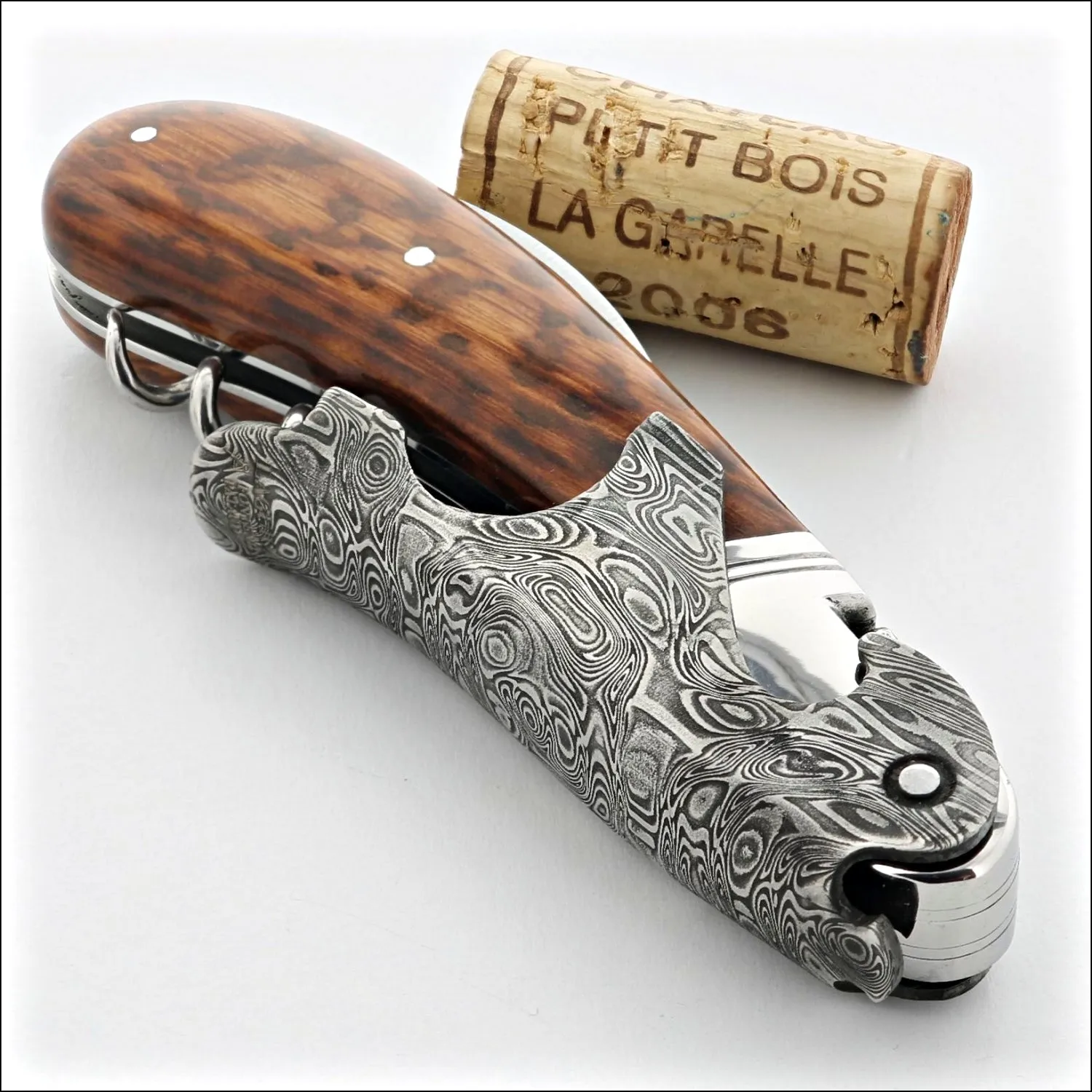 Laguiole Magnum Damascus Amourette Corkscrew