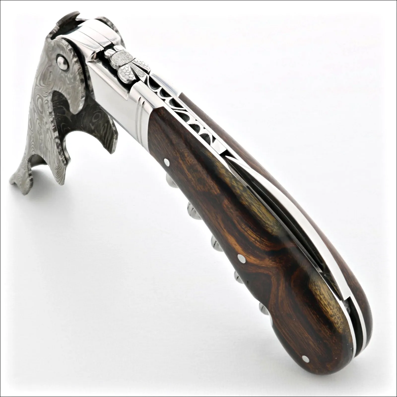 Laguiole Magnum Damascus Desert Ironwood Corkscrew