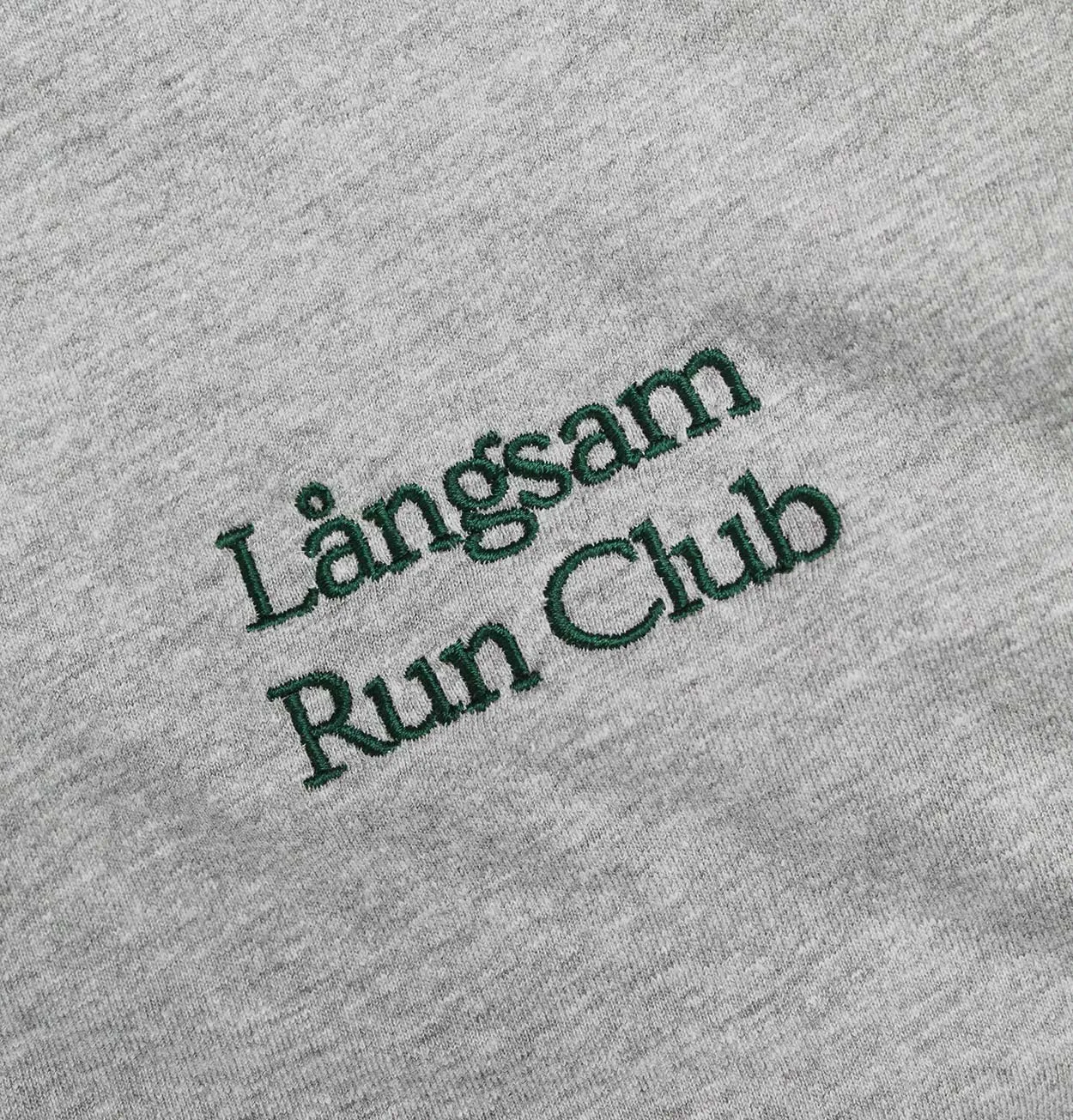 Lngsam Run Club Embroidered Logo T-Shirt in Athletic Heather