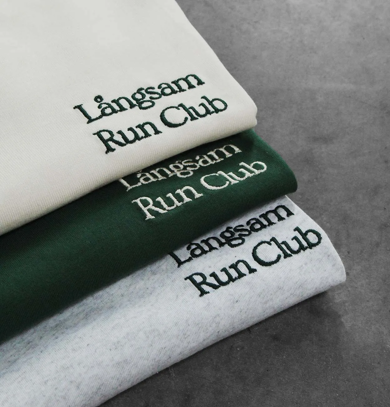 Lngsam Run Club Embroidered Logo T-Shirt in Athletic Heather