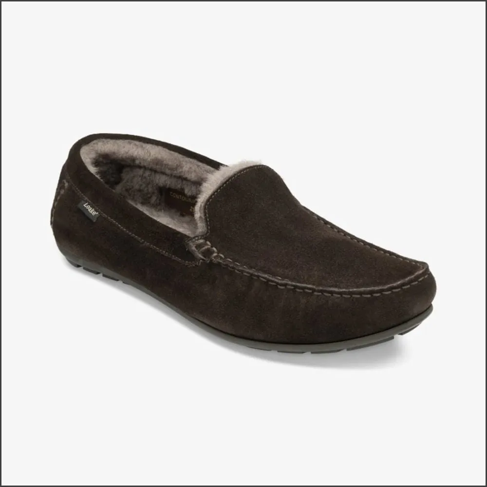 Loake Guards Dark Brown Suede Slippers>