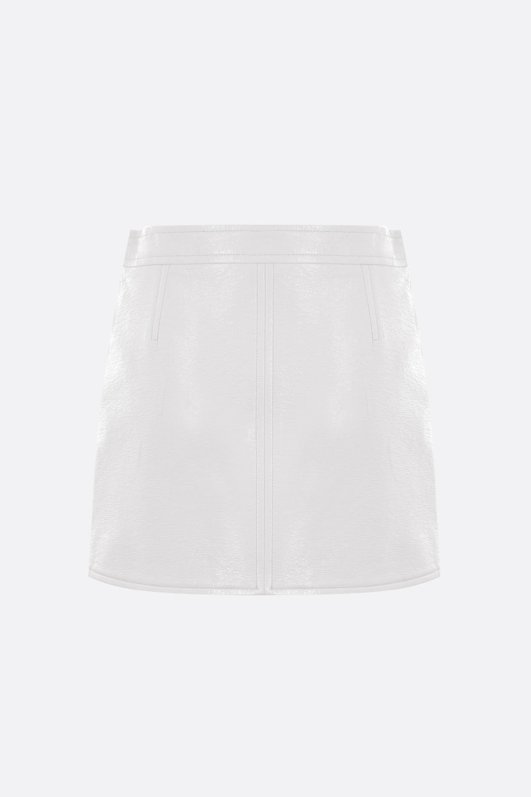 logo embroidered vinyl miniskirt