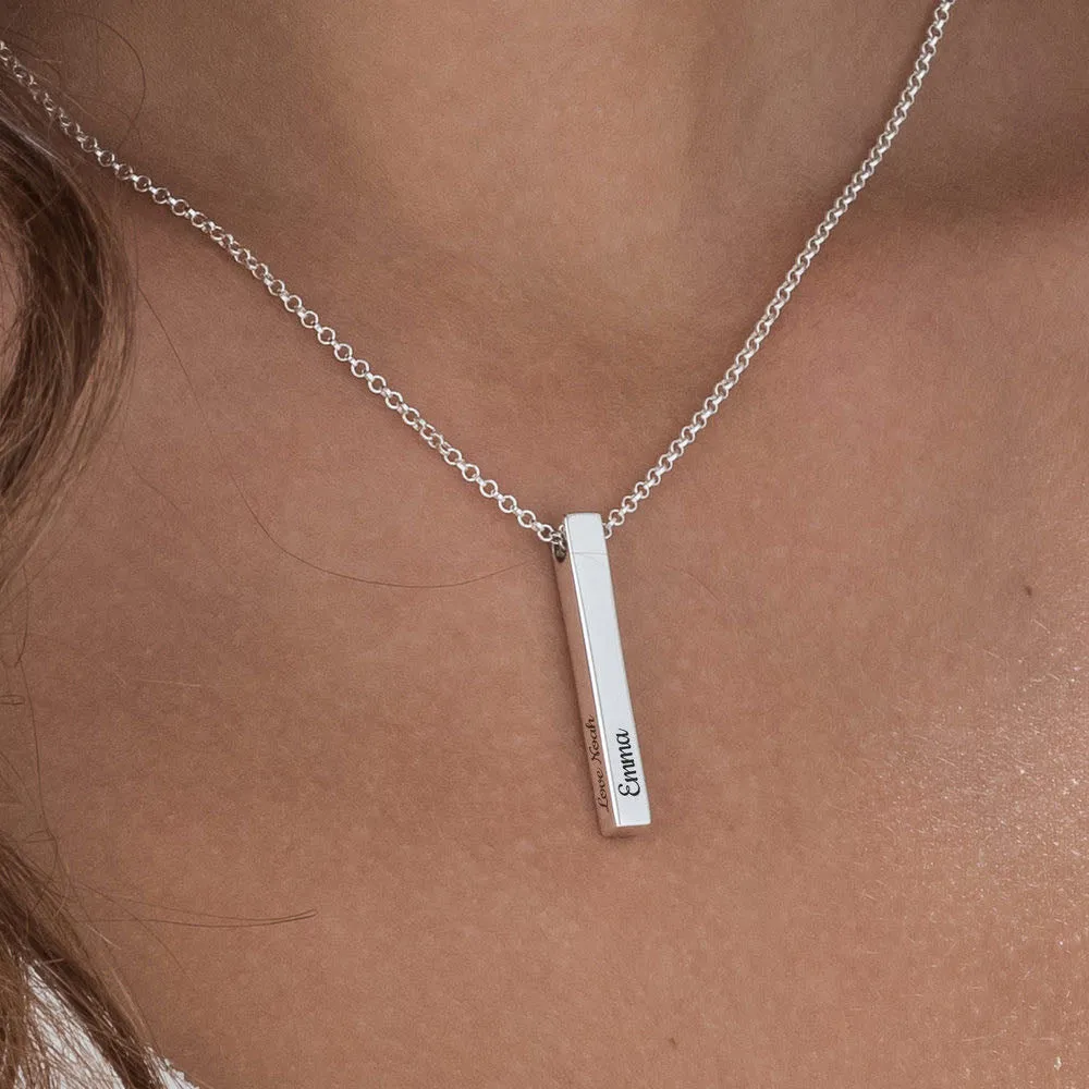 Long 3D Bar Necklace