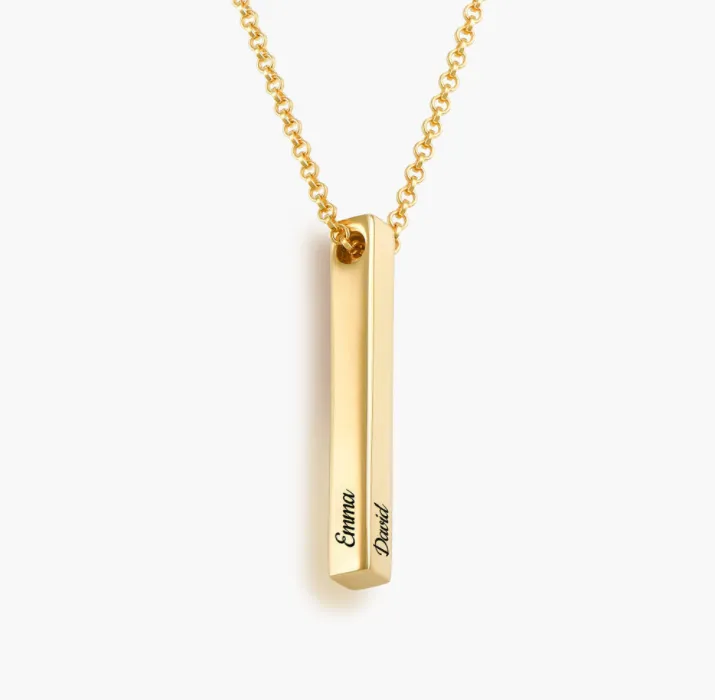 Long 3D Bar Necklace