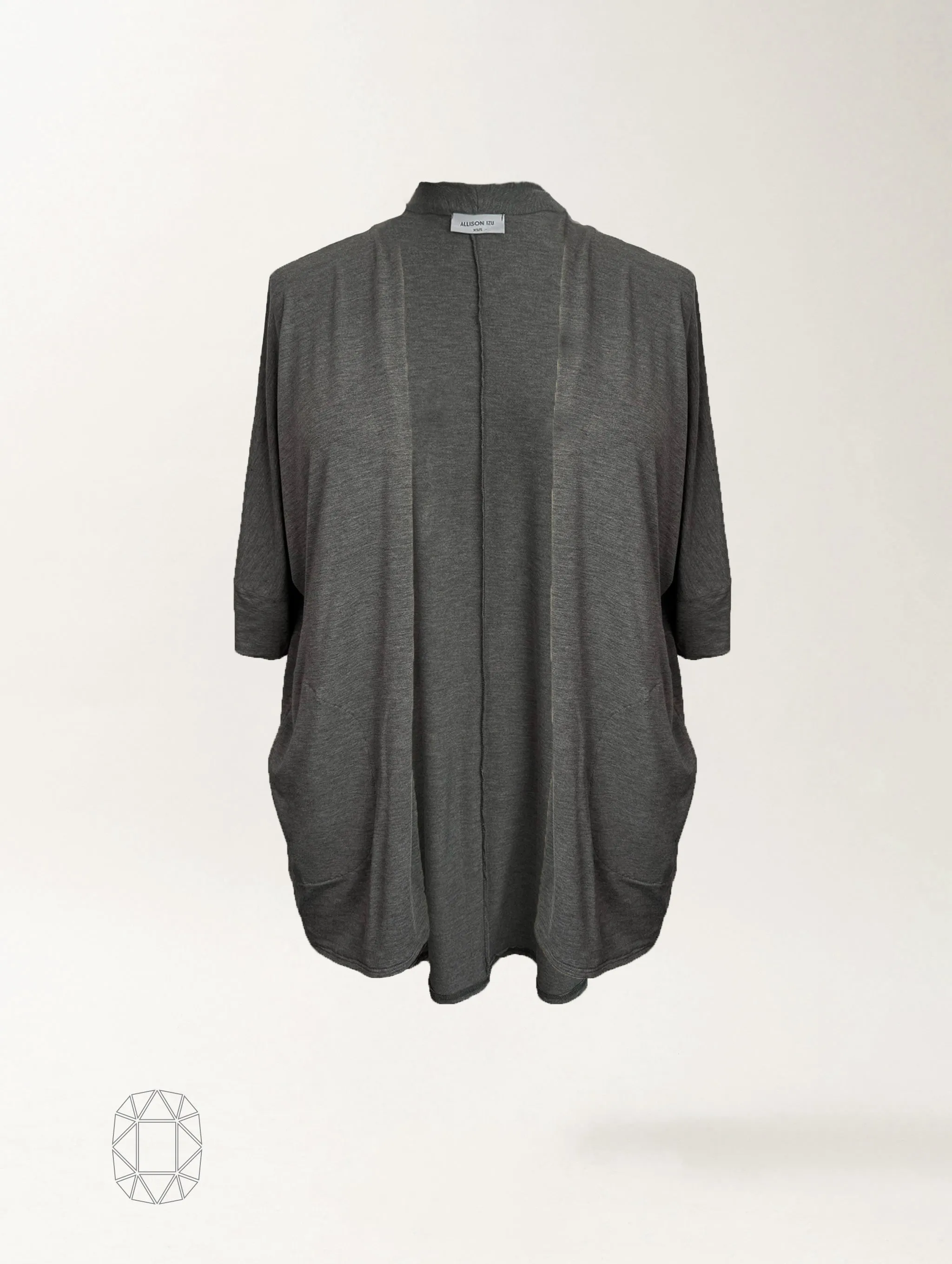 Loren Kimono - Charcoal Rayon Jersey