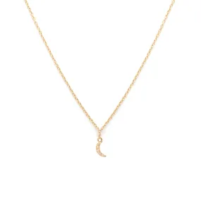 Luna Necklace | Solid 14k Gold & Diamond