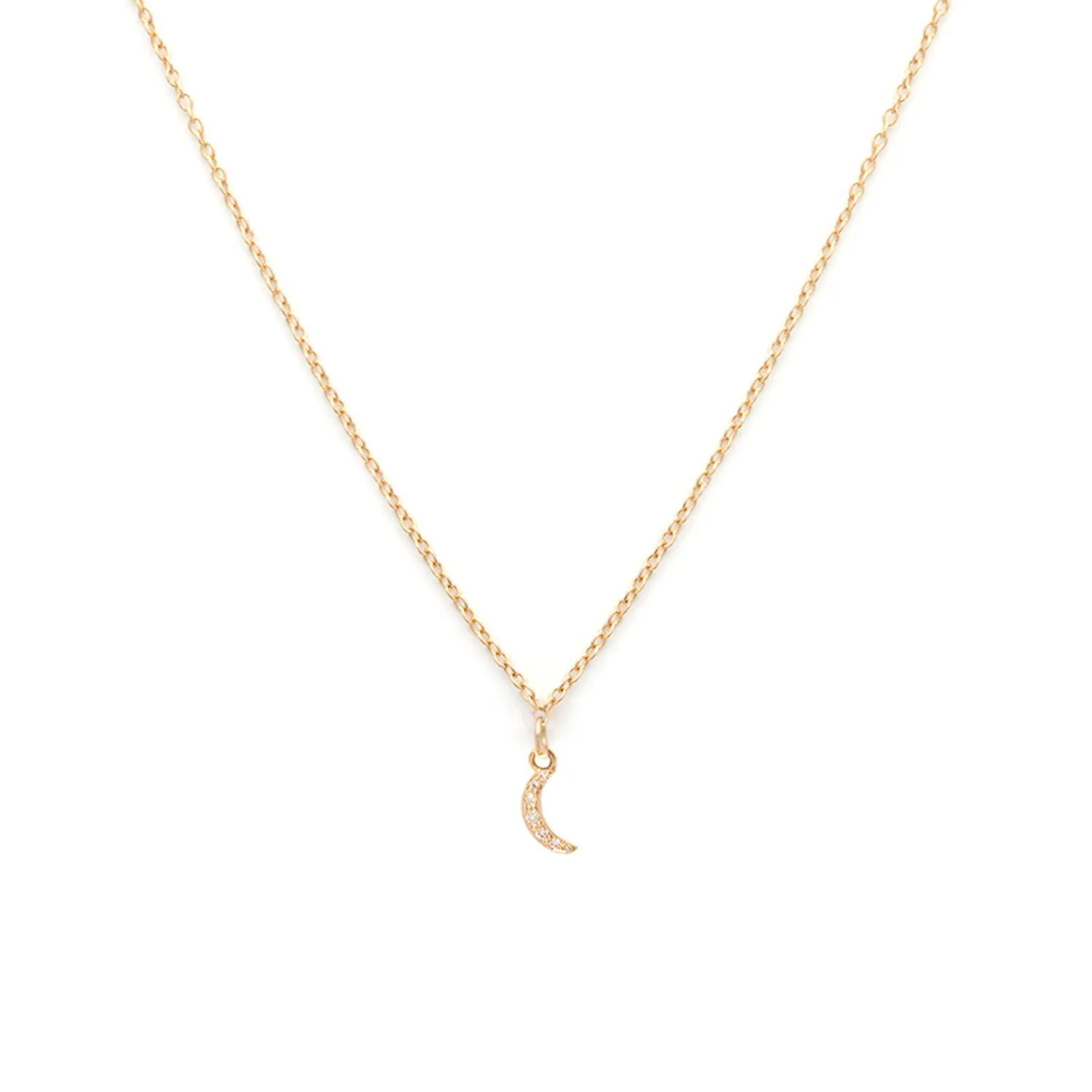 Luna Necklace | Solid 14k Gold & Diamond