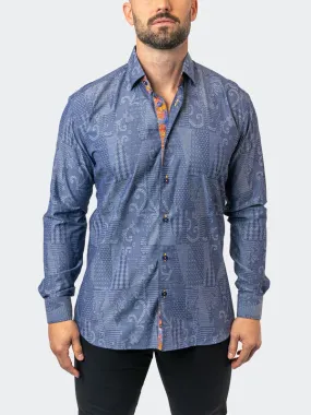 Maceoo Stretch Shirt | Fibonacci Denimpatch Blue