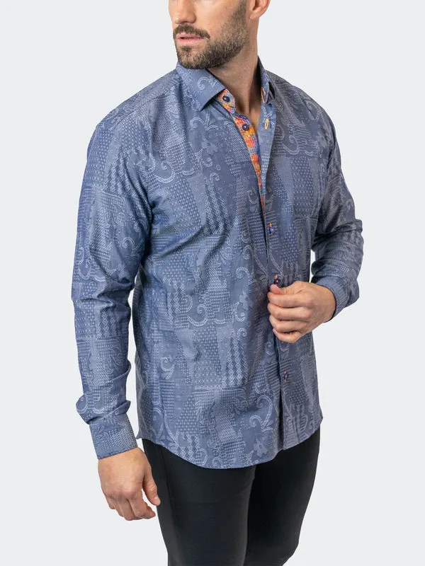 Maceoo Stretch Shirt | Fibonacci Denimpatch Blue