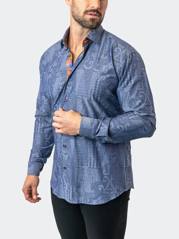 Maceoo Stretch Shirt | Fibonacci Denimpatch Blue