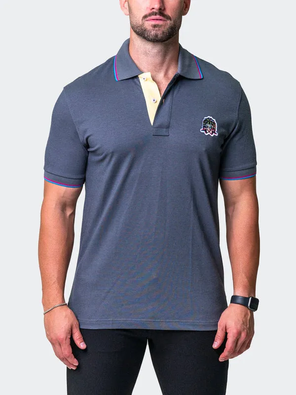 Maceoo Stretch Short-Sleeve Polos | Polo Mozart Two Tip Grey