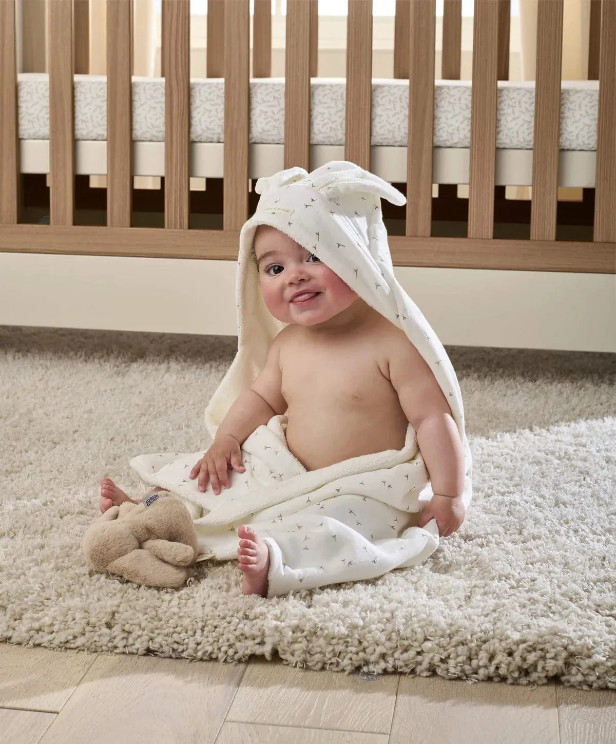 Mamas & Papas Hooded Towel - Welcome to the World, Seedling