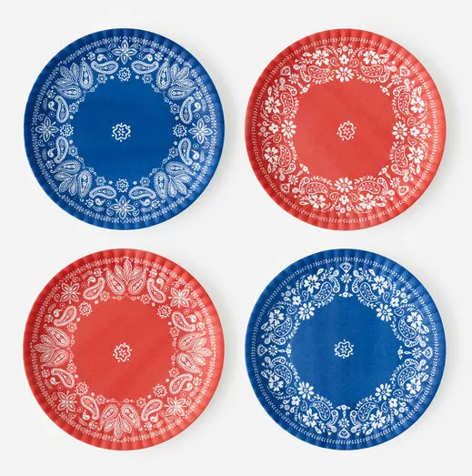 Melamine Americana Summer Plates - Set of 4 - Final Sale 40% off