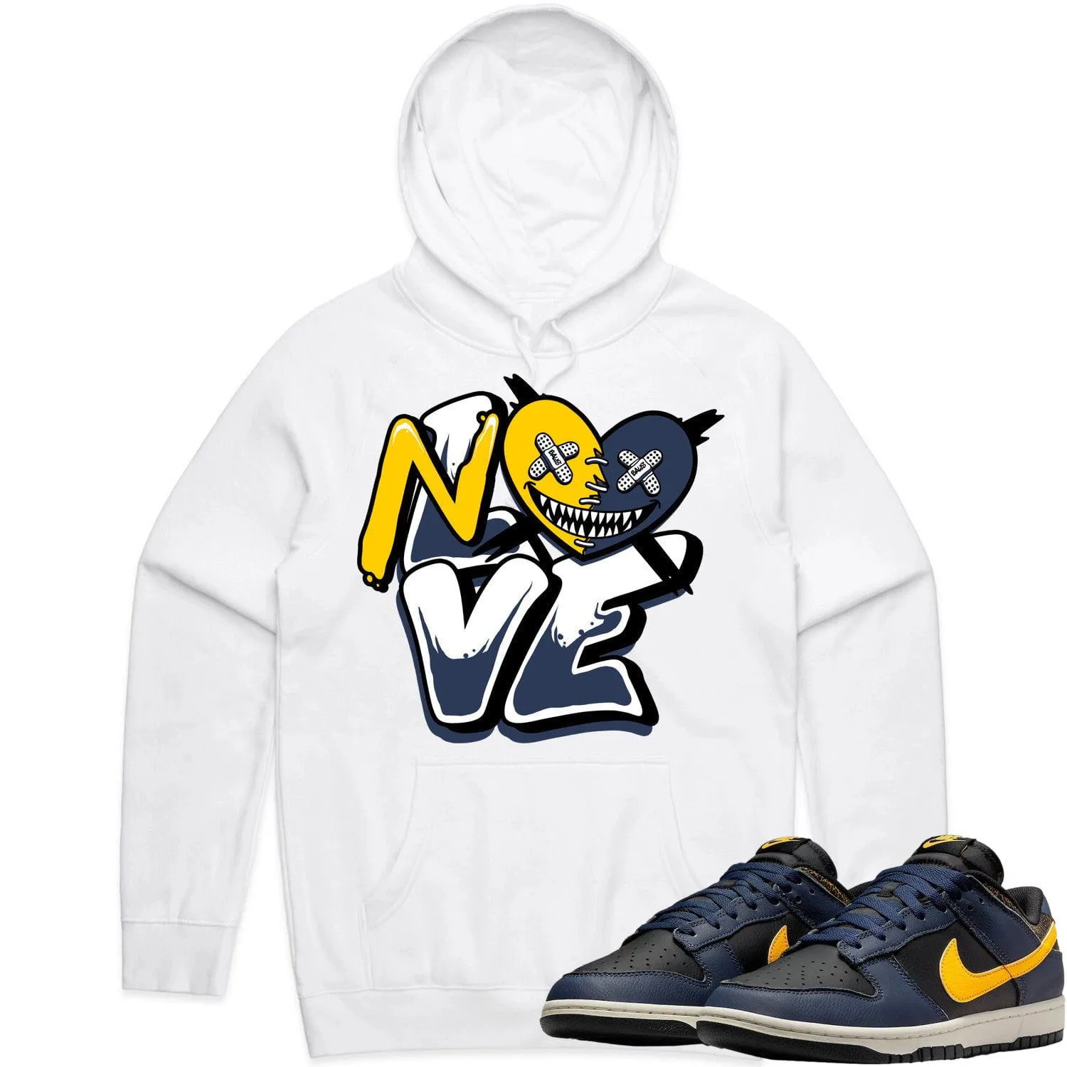 Michigan Vintage Dunks Hoodie to Match - MICHIGAN NO LOVE BAWS