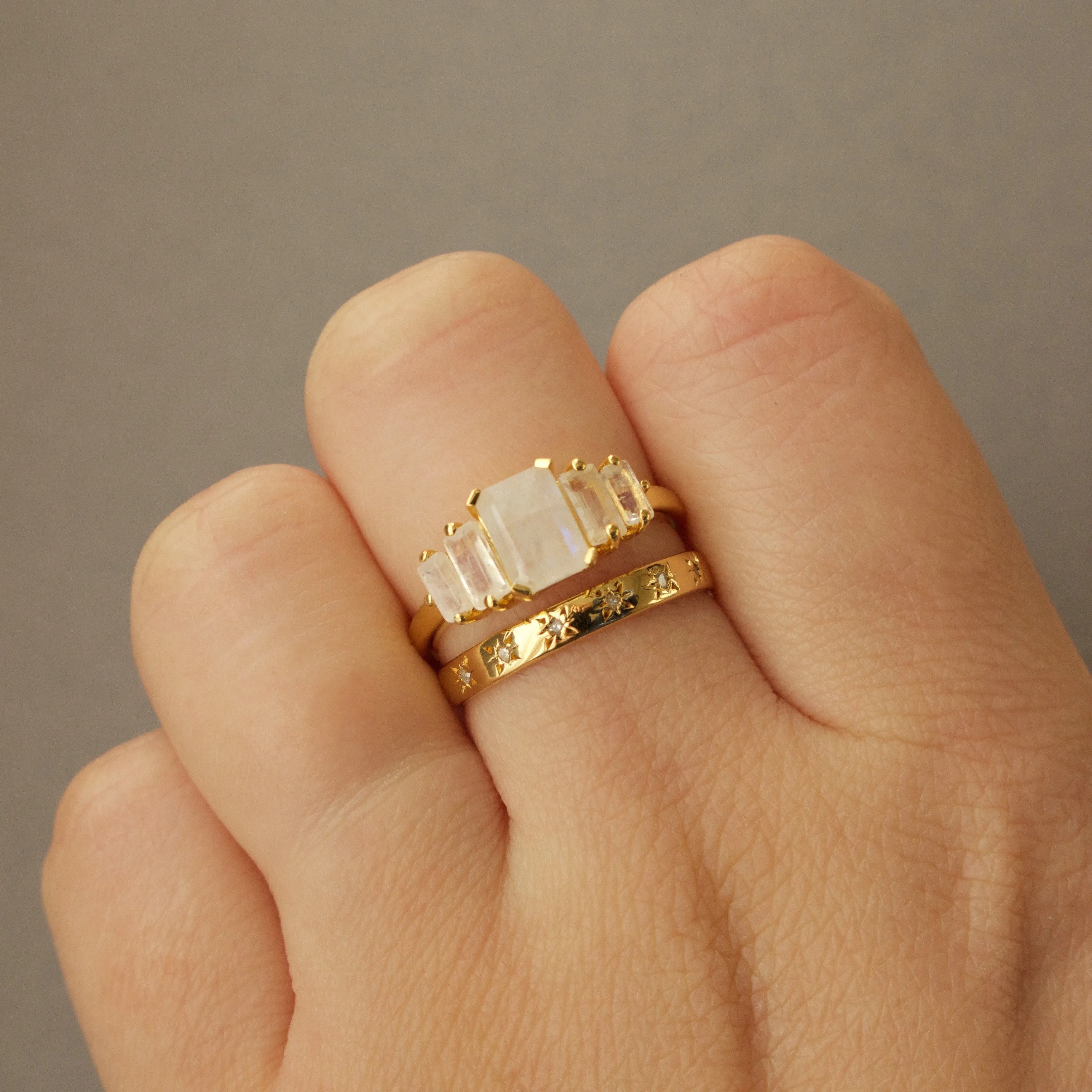 Moonstone Deco Ring