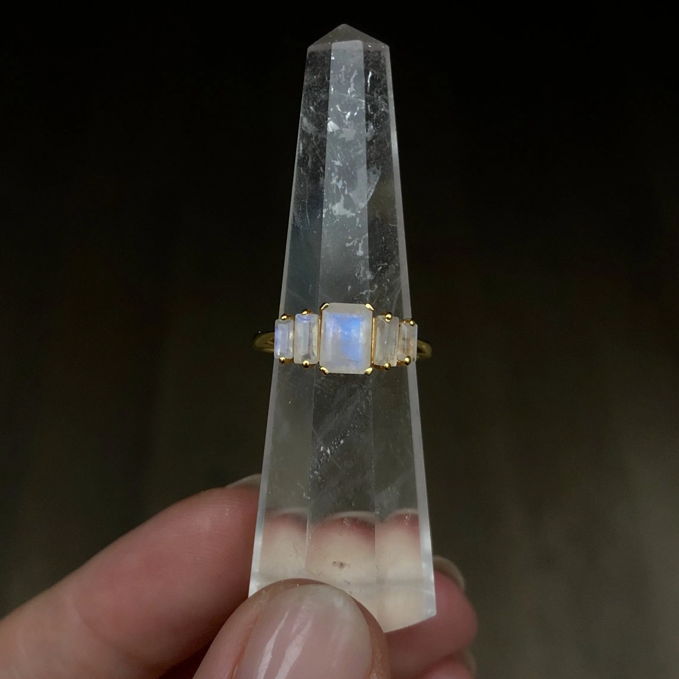 Moonstone Deco Ring