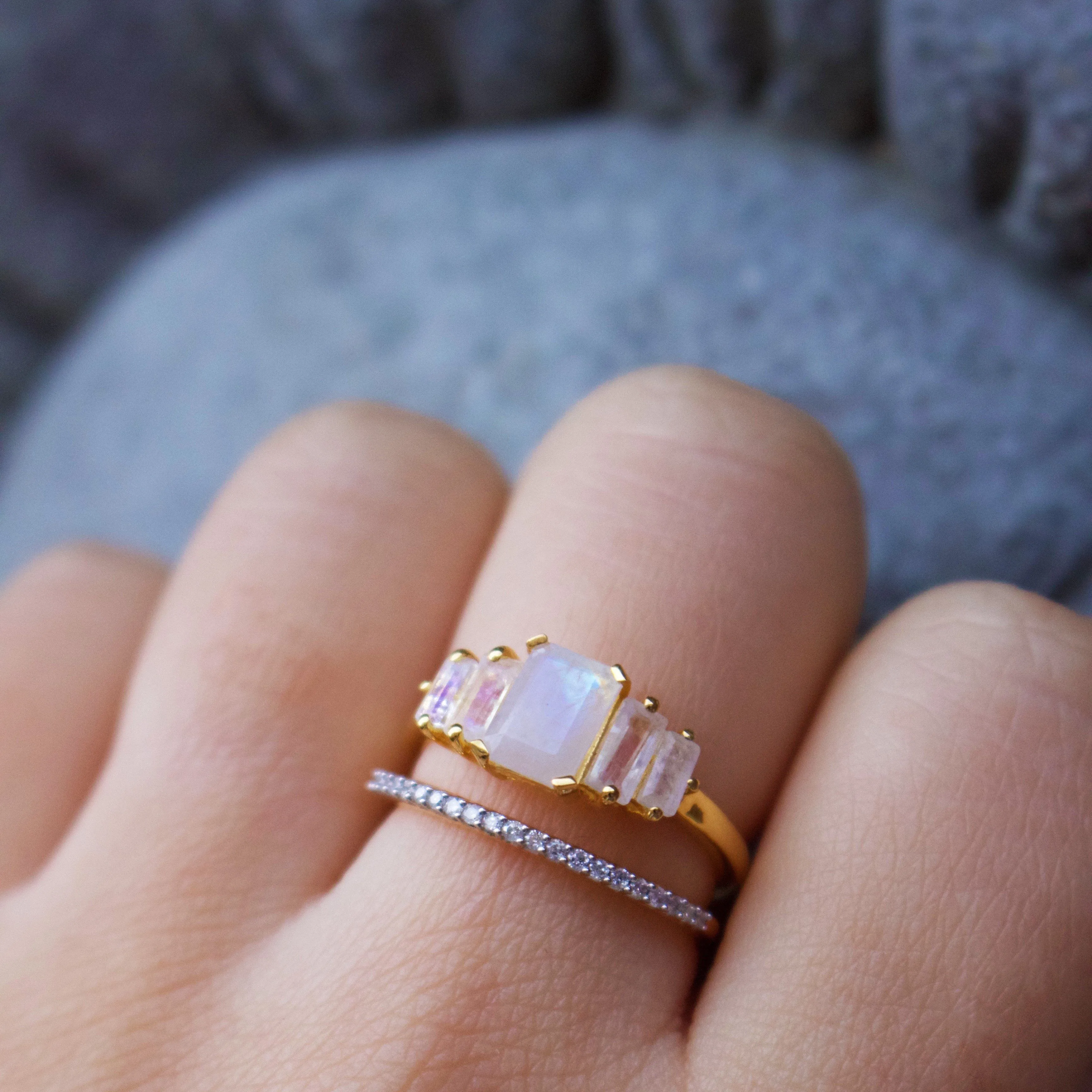 Moonstone Deco Ring