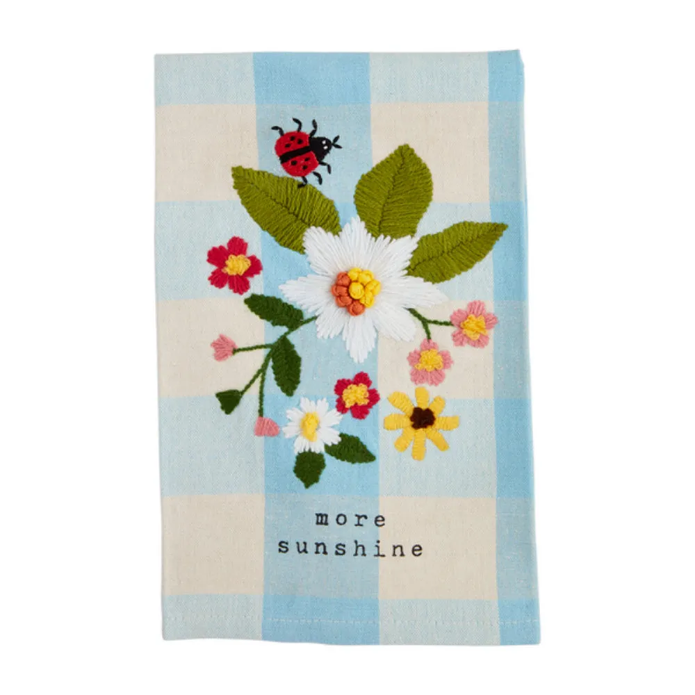 Mud Pie More Sunshine Fruity Floral Check Towel