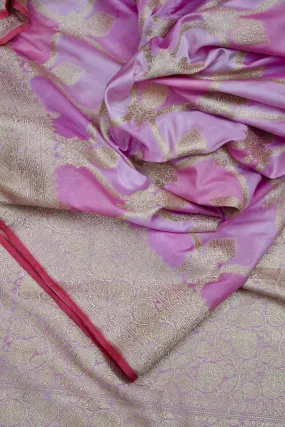 Multi-Pink Color Satin Silk Saree in Rangkat Design