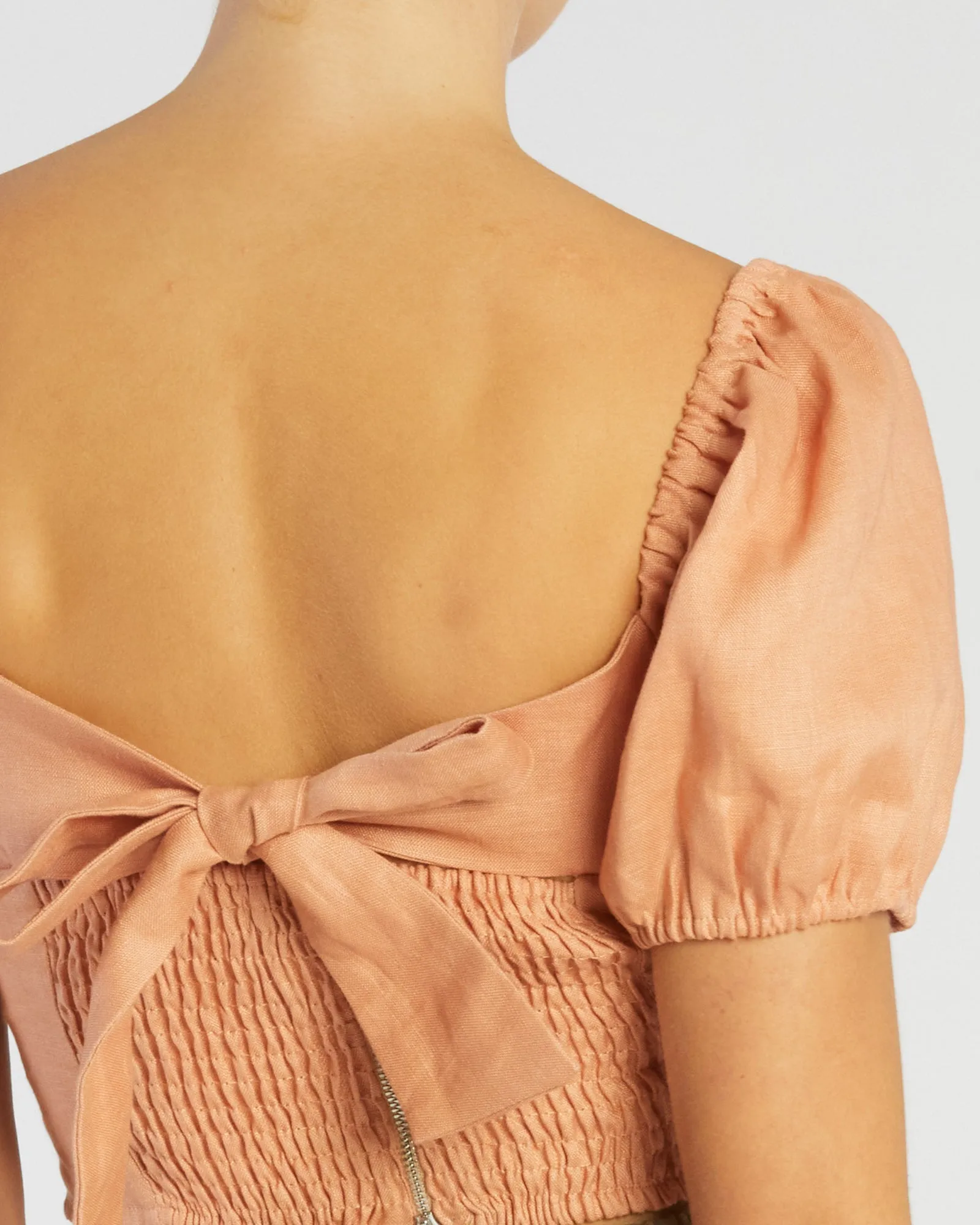 Muse Linen Top - Apricot