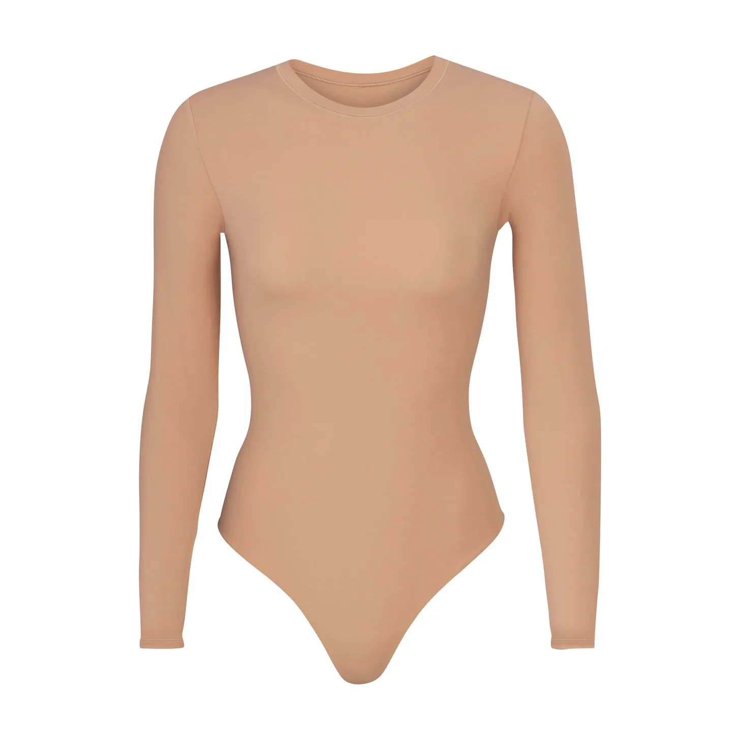 Nadia Long Sleeve Crew Neck Bodysuit - Sand