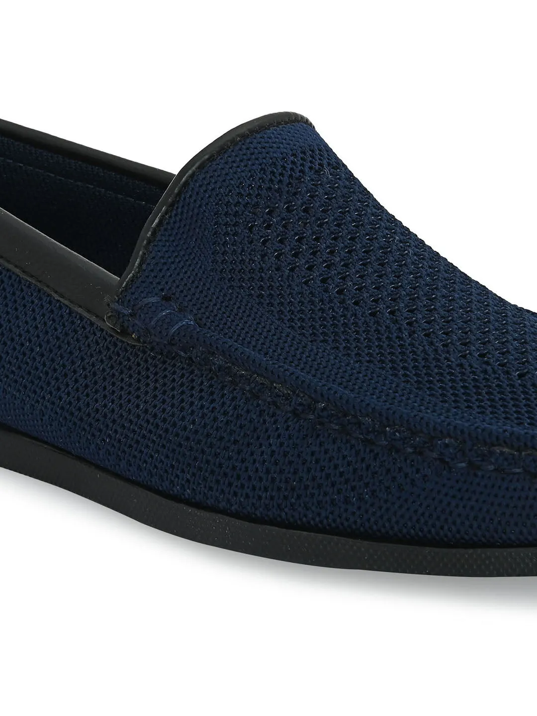 Navy Blue Knitted Loafers