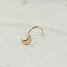 Nose Stud Crescent Moon 3mm Choose Your Style and Metal