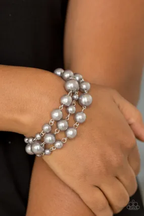 Paparazzi Bracelet ~ Until The End Of TIMELESS - Silver Pearl Bracelet