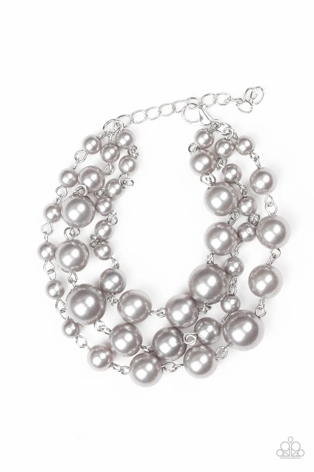 Paparazzi Bracelet ~ Until The End Of TIMELESS - Silver Pearl Bracelet