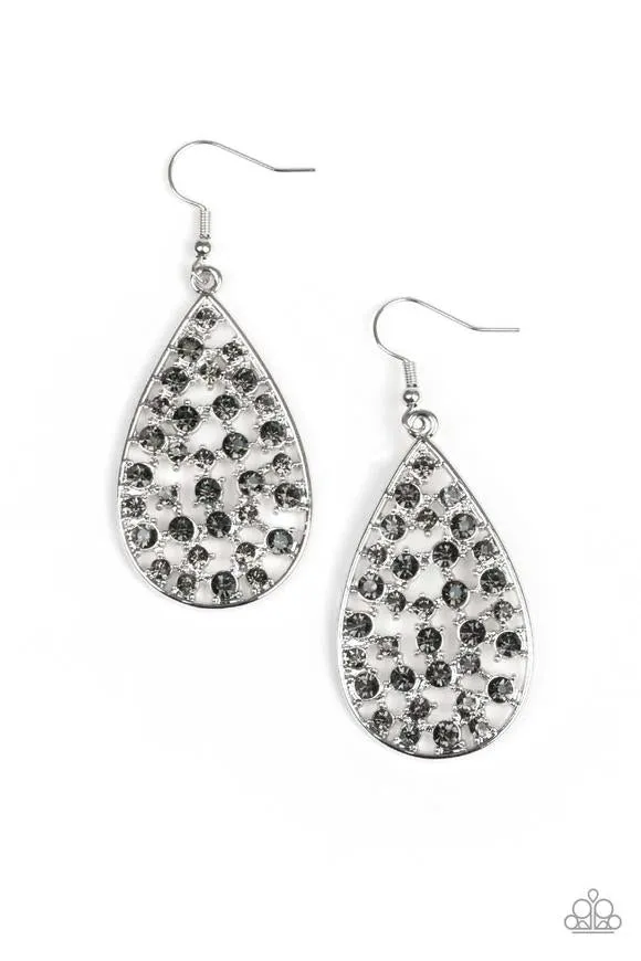 Paparazzi Earring ~ Call Me Ms. Universe - Silver Teardrop Paparazzi Earrings