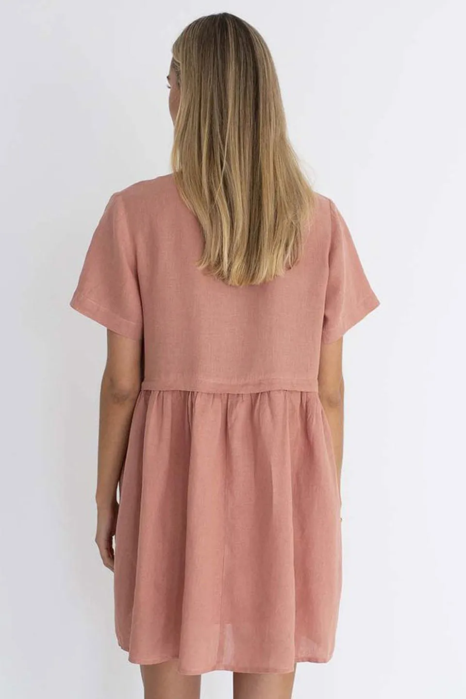 Pippa SS Rose Clay Shift Shirt Dress